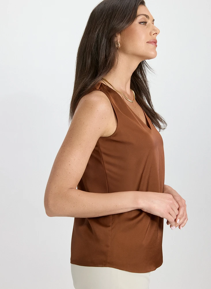 Satin Sleeveless Blouse