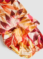 Tropical Pinched Sleeve Top