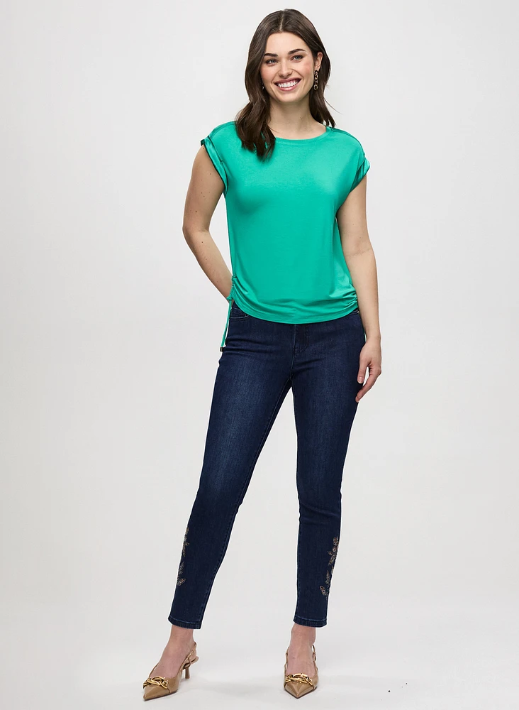 T-Shirt With Satin & Drawstring