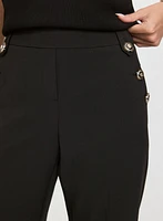 Olivia Embossed Button Wide-Leg Pants