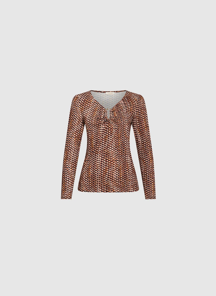 Tile Print U-Ring Top