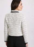 Veste en tweed à bandes contrastantes
