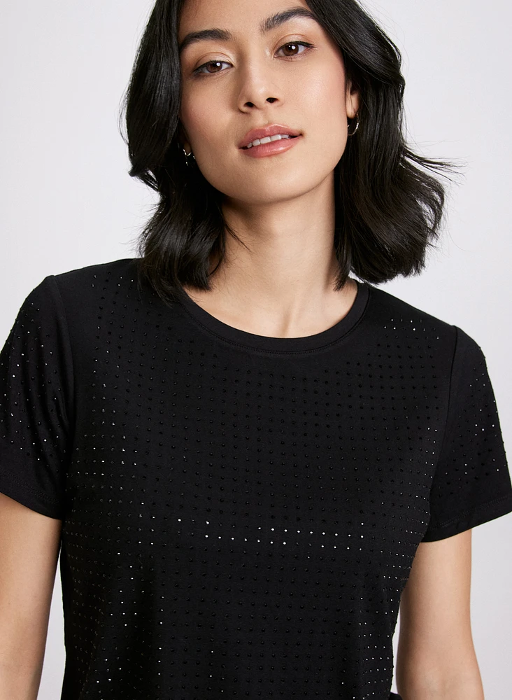 Rhinestone Detail T-Shirt