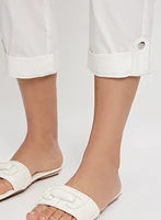 Cotton Drawstring Waist Cargo Capris
