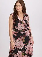 Robe florale en chiffon