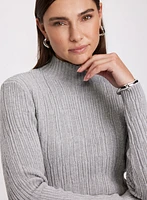 Ribbed Knit Sequined Sweater