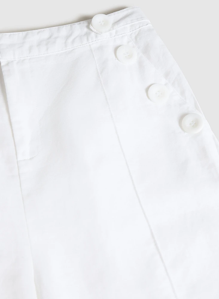 Linen-Blend Bermuda Shorts