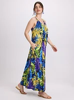 Robe maxi à motif tropical