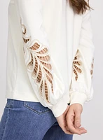 Embroidered Sleeve Top