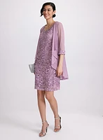 Soutache Embroidered Dress & Jacket Set