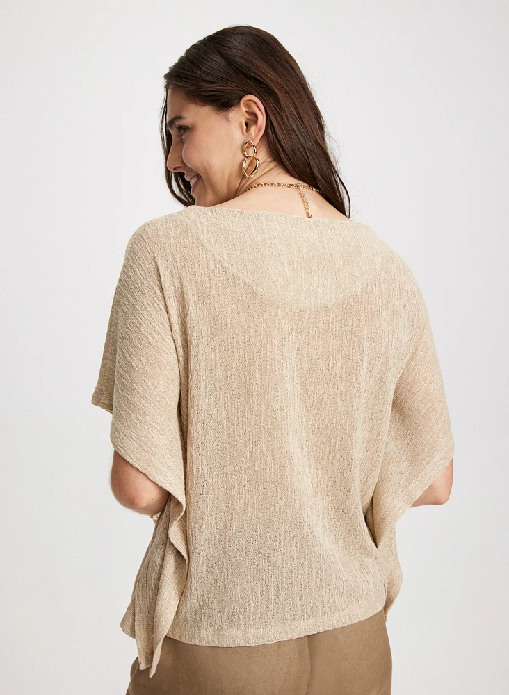 Flared Sleeve Knit Top