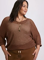 Lurex Open Knit Sweater