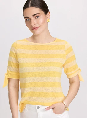 Pull rayé à manches courtes