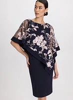 Embroidered Poncho & Jersey Dress