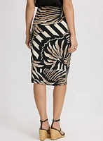 Abstract Print Pencil Skirt