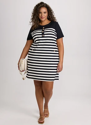 Striped A-Line Dress