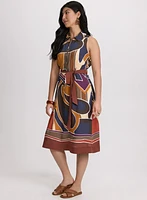 Abstract Zip-Front Dress