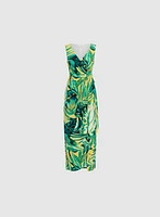 Tropical Print Maxi Dress
