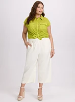 Eyelet Button-Down Blouse