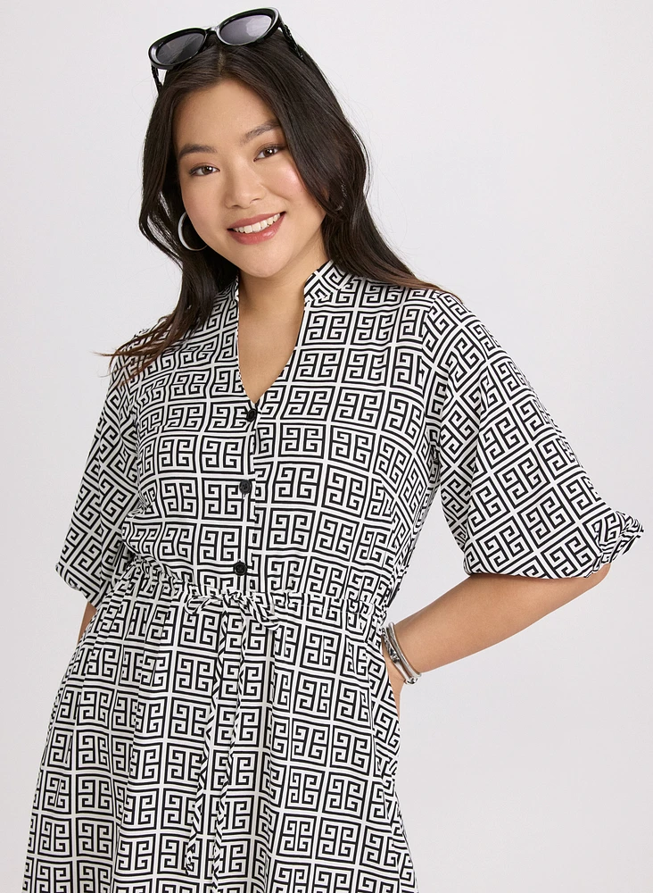 Geometric Print Dress