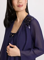 Sequined Dress & Jacket Set