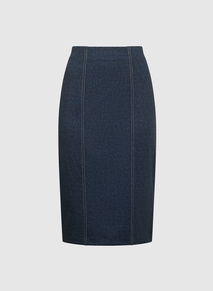 Pull-On Denim Skirt