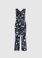 Floral Braided Belt Jumpsuit