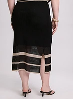 Joseph Ribkoff - Striped Open Knit Skirt
