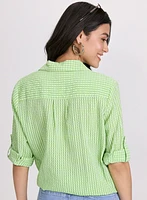 Textured Button-Down Blouse