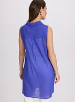 Button-Down Cotton Voile Blouse