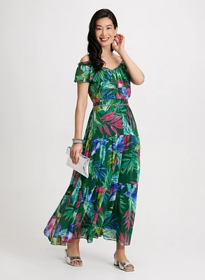 Long Floral Chiffon Dress