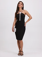 Rhinestone Trim Dress