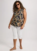 Paisley Split Neck Blouse