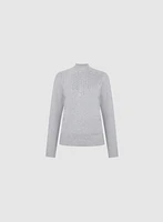Rhinestone Mock Neck Sweater