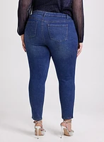 Rhinestone Embellished Slim Leg Jeans