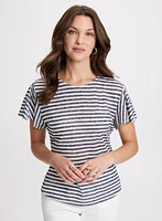 Striped Flare Sleeve T-Shirt