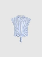 Stripe Button-Down Blouse