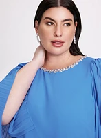 Embellished Cape Sleeve Dress