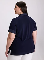 Joseph Ribkoff - Tonal Trim Polo Top