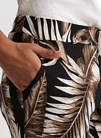 Palm Print Wide Leg Pants