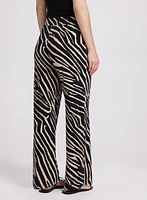 Olivia Zebra Print Wide-Leg Pants