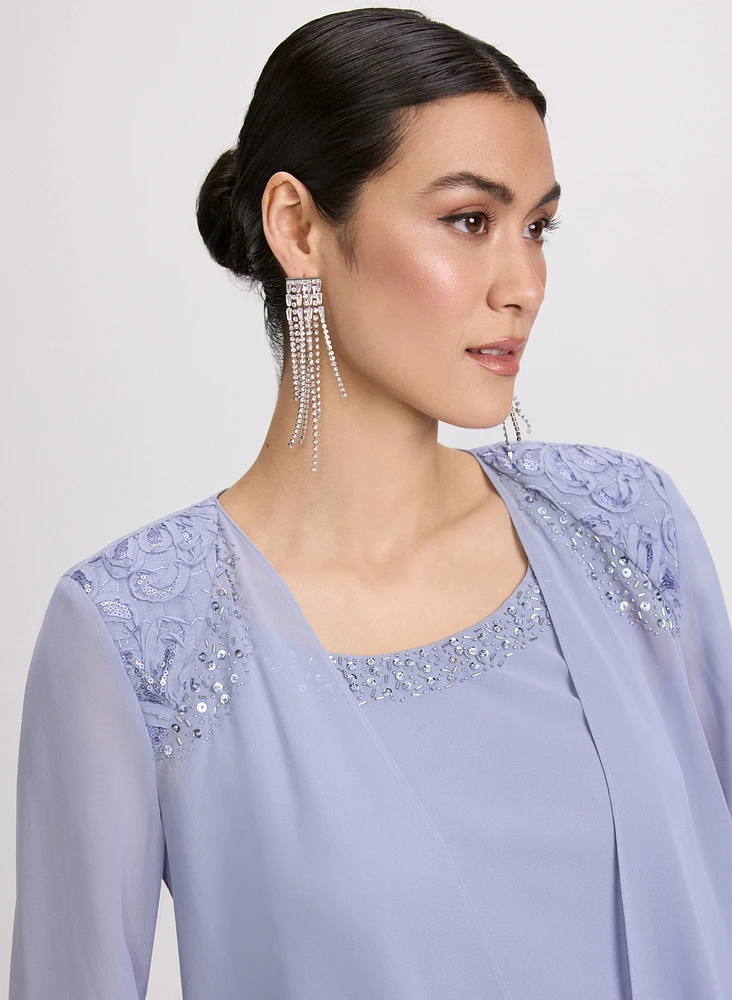 Chiffon Dress & Jacket Set