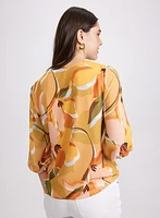 Floral Split Neck Blouse