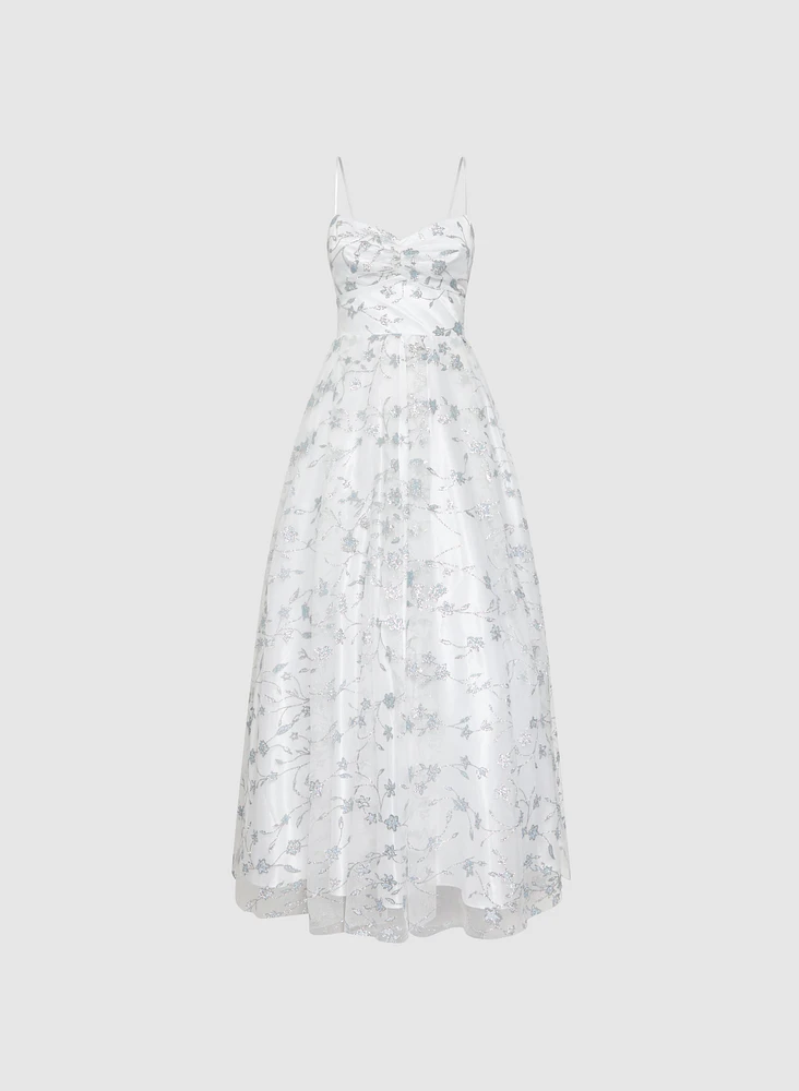 Robe florale à dos lac