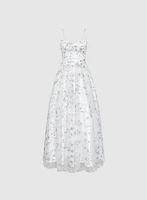 Robe florale à dos lac