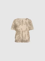 Leopard Print Dolman Sleeve Sweater