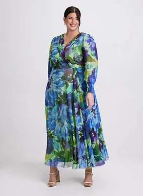 Robe maxi à motif floral abstrait