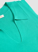 Ribbed Sleeveless Polo