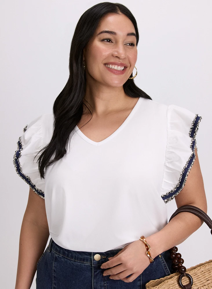 Denim Trim T-Shirt