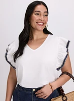 Denim Trim T-Shirt